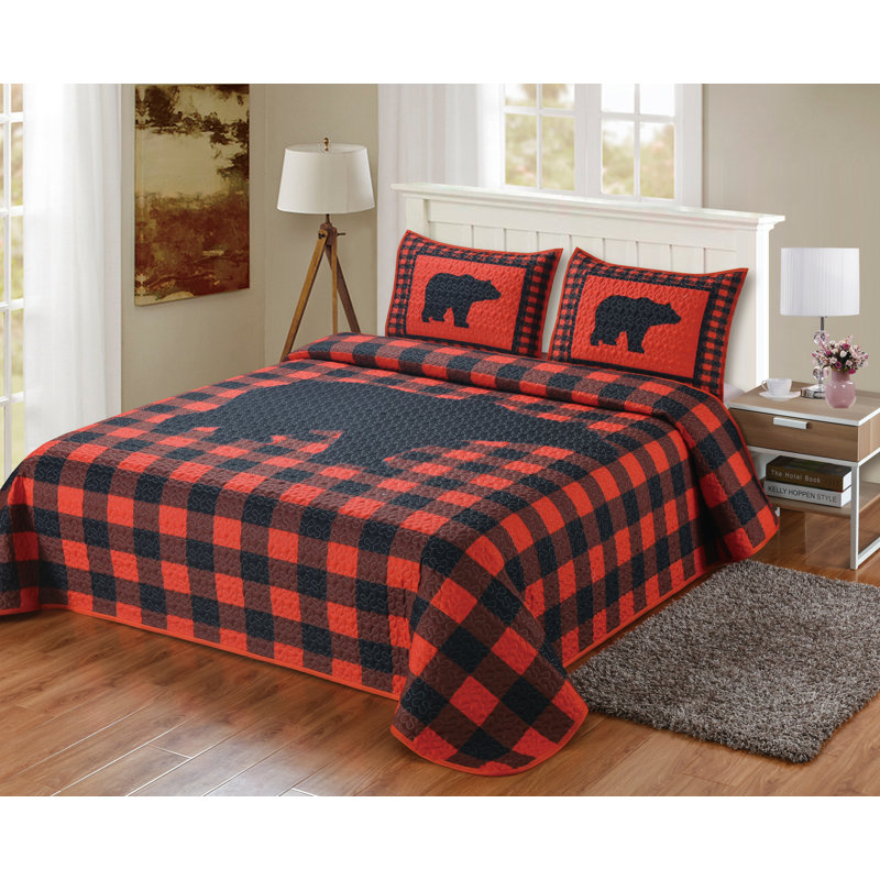 Millwood Pines Uinta Plaid Bear Quilt Set & Reviews Wayfair
